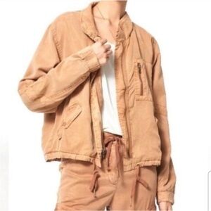 Young Fabulous & Broke YFB Clara Utility Bomber Jacket Tan